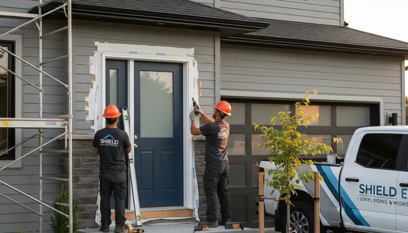 Professional door installation by vinyl siding experts in Jacksonville, FL exterior home upgrade