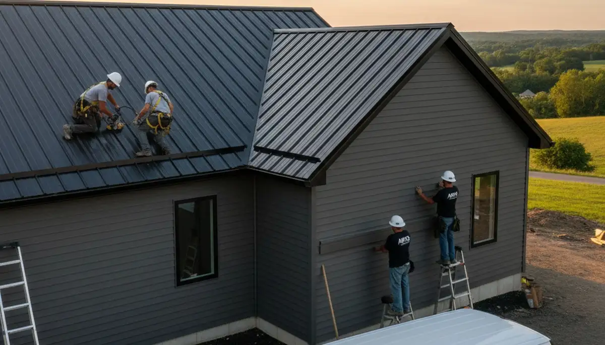 Professional metal roofing contractors installing durable roof panels in Jacksonville, FL
