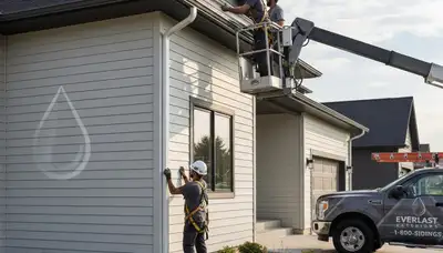 Seamless gutter installation on vinyl siding home in Jacksonville, FL by Next Level Exteriors