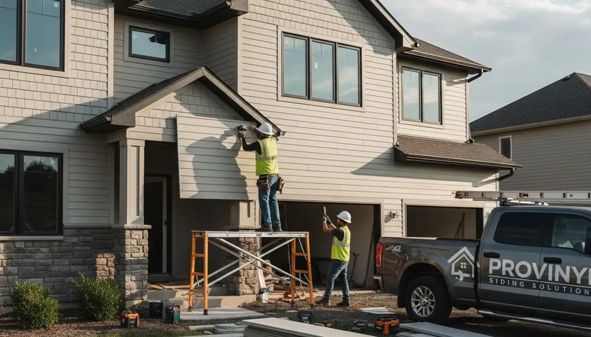Vinyl siding installation on home exterior by contractors in Jacksonville, FL