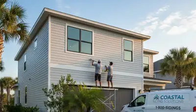Vinyl siding installation on residential home by expert contractors in Jacksonville FL